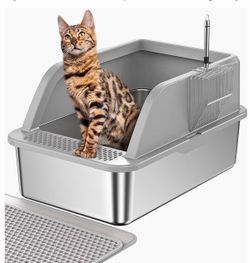Xl stainless steel cat litter box