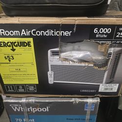 LG
6,000 BTU 115-Volt Window Air Conditioner Cools 250 sq. ft with Remote and Dehumidifier in White