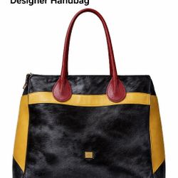 Diane von Furstenberg DVF Calf Hair & Leather Tote Bag Designer Handbag