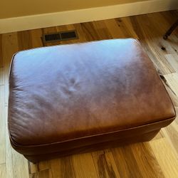 Rolling Leather Ottoman 