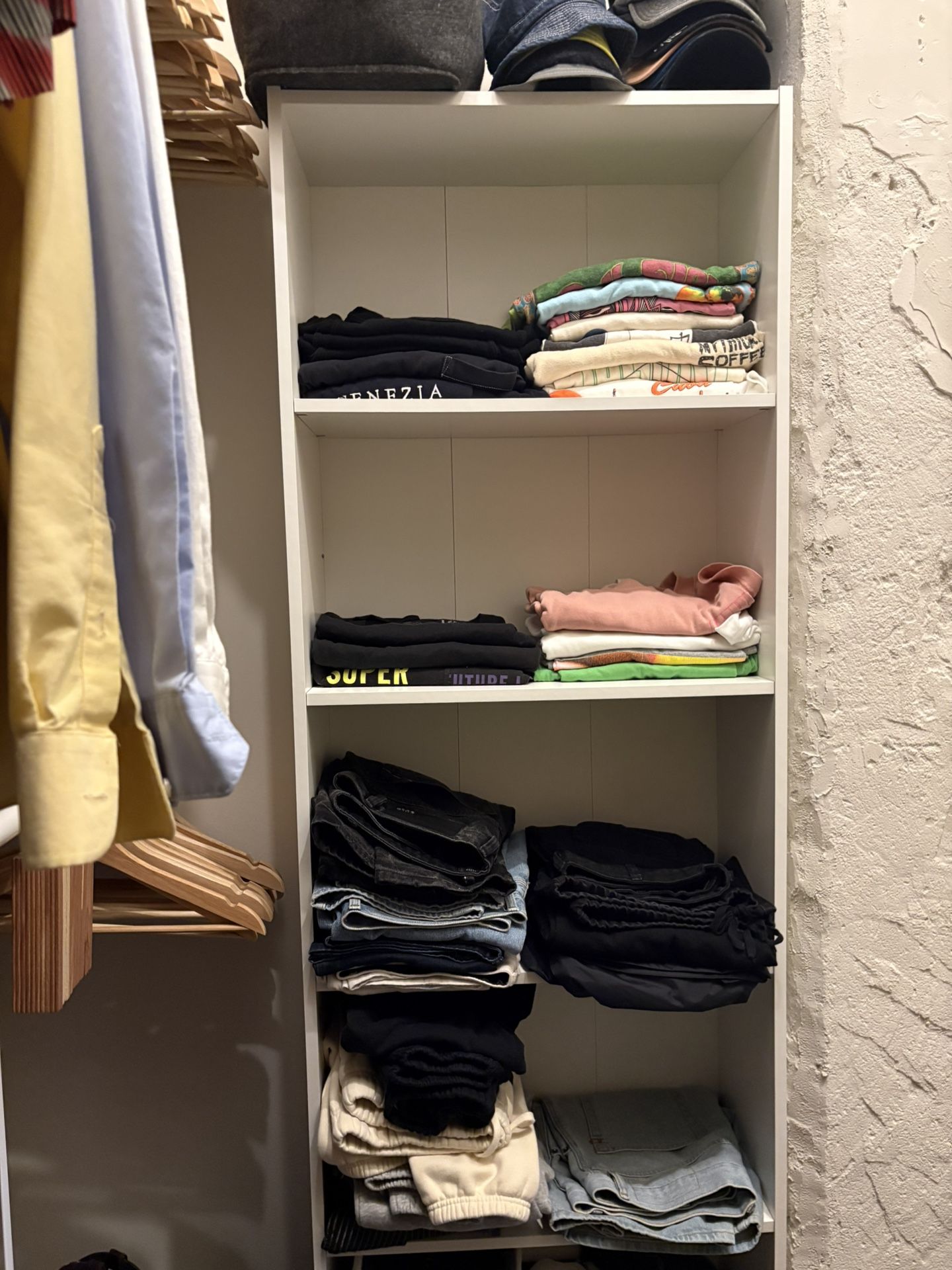 white storage shelf