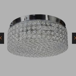 12 in. 2-Light Chrome Crystal Flush Mount