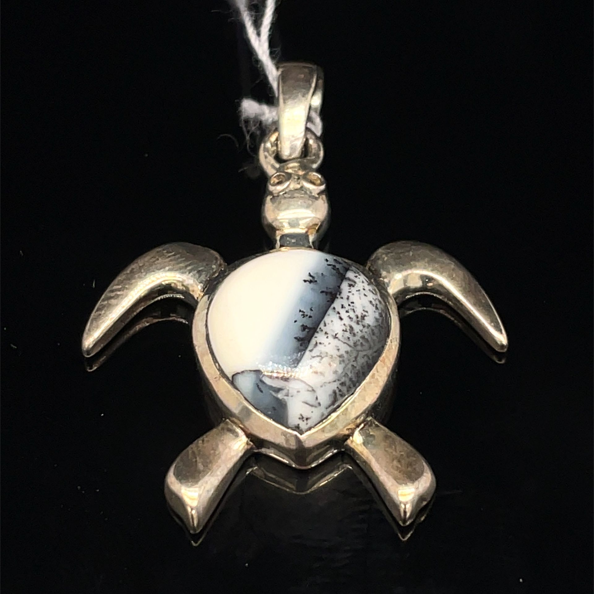 925 Silver Dendrite Opal Turtle Pendant 4.20g 153988/14