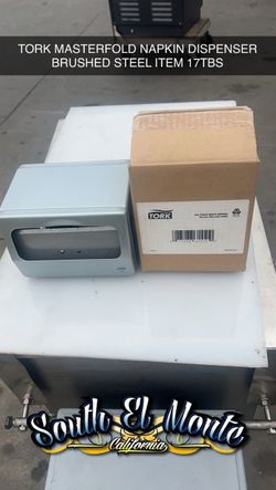 TORK MASTERFOLD NAPKIN DISPENSER BRUSHED STEEL ITEM # 17 TBS