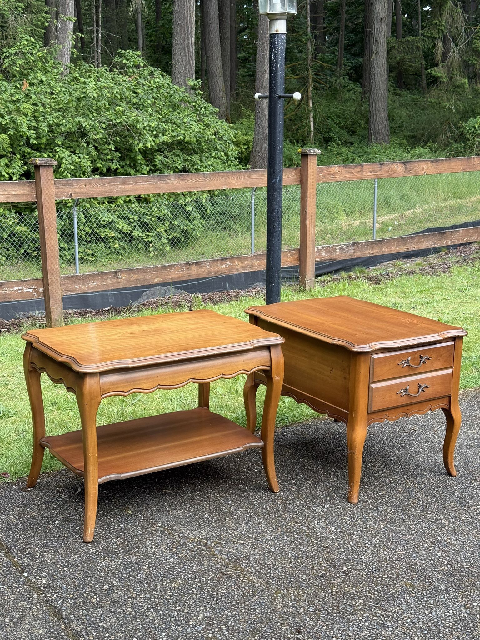 Vintage solid, wood, Bassett Maple End Tables