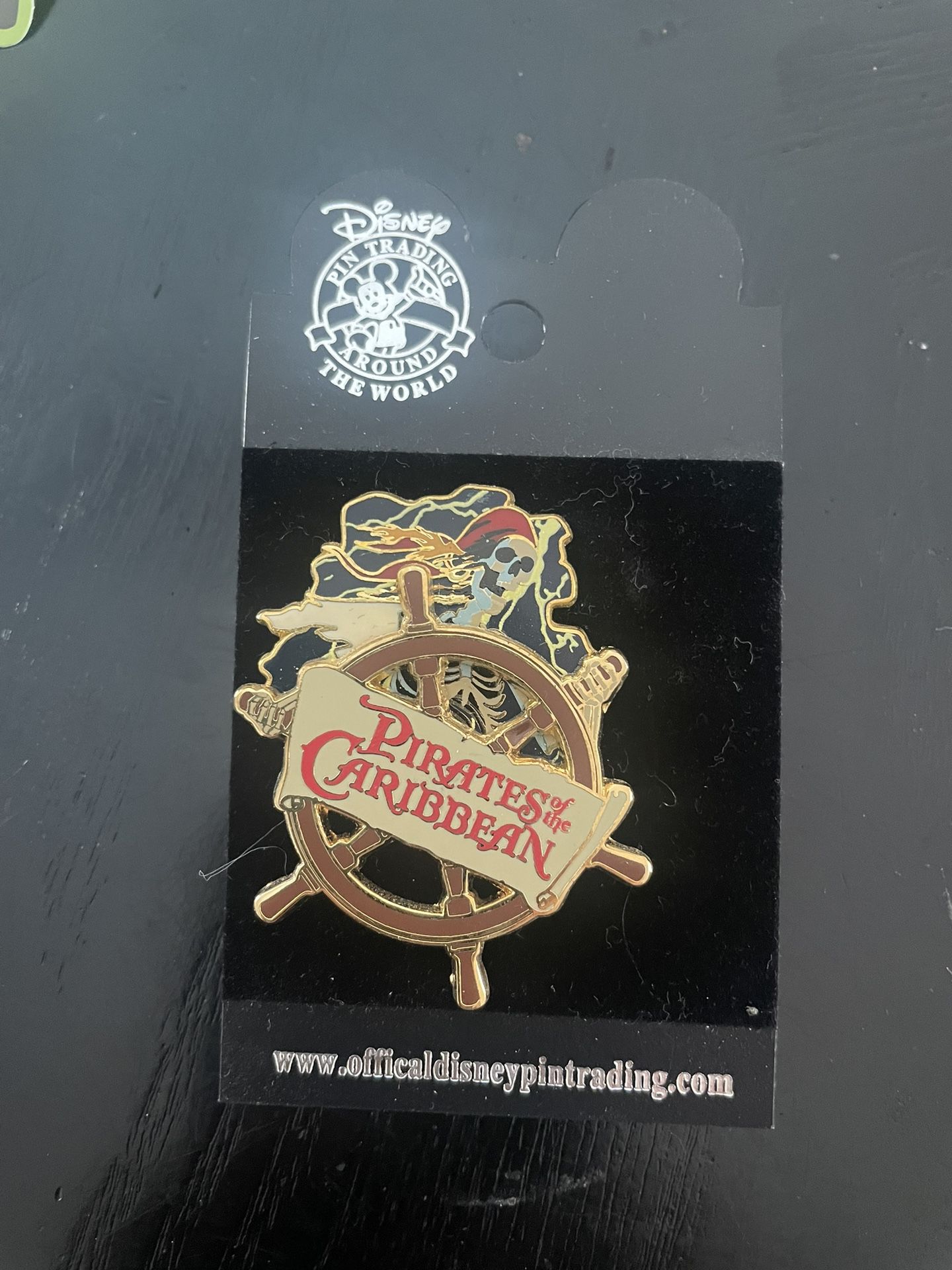Disney Pin - Pirates of the Caribbean Attraction Skeleton Ghost Ship Wheel