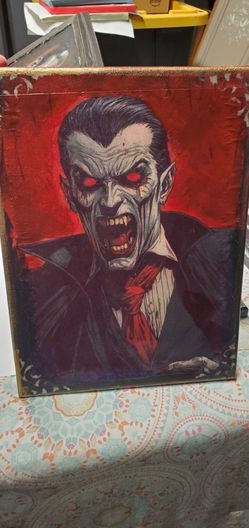 Dracula canvas wall art hand crafted  9x12"