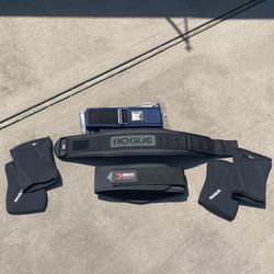 Fitness Gear. Weight Belts And Knee Sleeves