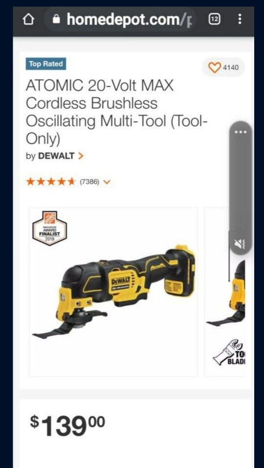 New Dewalt Atomic 20 Volt MAX Lithium Ion Brushless Cordless