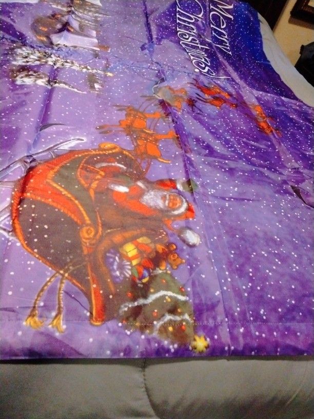 Christmas Banner With Metal Hanging Clips And 3 Poles