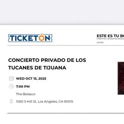  Tickets Tucanes De Tijuana Privado Concierto