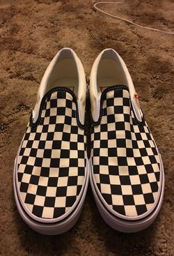 Vans checkerboard slip on black & off white