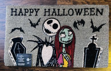 The Nightmare Before Christmas Sally & Jack Skellington Coir Doormat 18inx30In