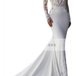 Wedding Dress Gown Size 0-2 Lacey Silky White New