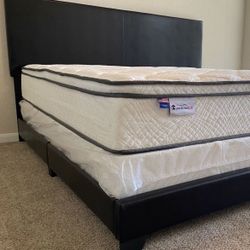 New Bed Frame ( 17 Different Options) + Quality Pillow Top Mattress. Order Today And Get It Today 🚚