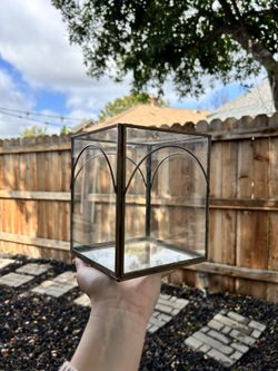 Brass/Glass Box Candle Holders