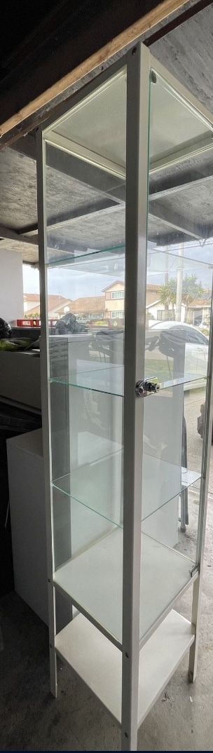 5 Shelf Clear Display White/Cream