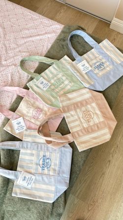 Striped trader joes mini totes