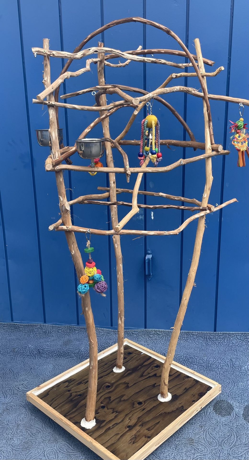 Parrot Perch Tree - Custom Made, Hard Durable Ribbon Wood ! 👍🏼