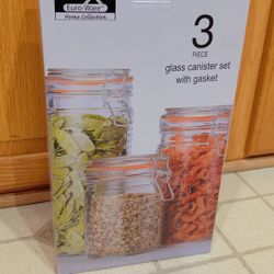 3 Piece Glass Canister Set With Gasket