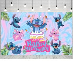 huio Summer Hawaiian Aloha Backdrop for Lilo and Stitch Theme Birthday Party Supplies 5x3ft Tropical Photo Background for Stitch Theme Party Cake Tabl