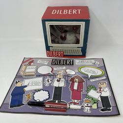 Vintage DILBERT In Computer Screen 9" Plush + Dry Eraser Board 