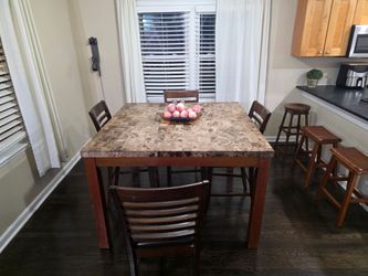 Granite Dining Table and high Chair Set
