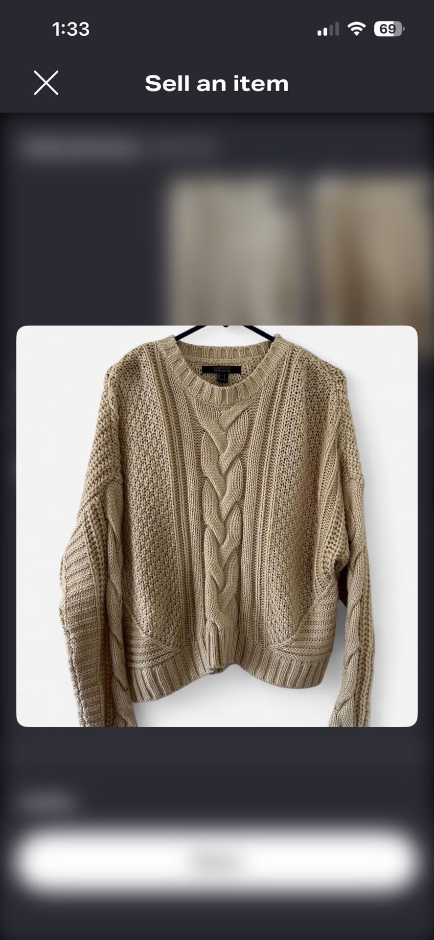 Forever 21 Cream cable knit sweater