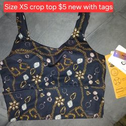 Crop Tank Top XS NEW With Tags Extra Small 