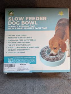 Slow feeder dog bowl control feeding time