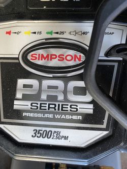 New Simpson 3500 Psi Pressure Washer Used Once 