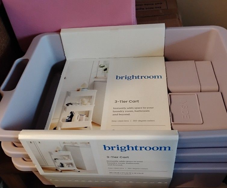 New Brightroom 3 Tier Storage Shelves Cart Lilac Purple