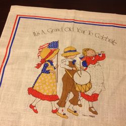 Vintage Holly Hobbie Tea Towel/Flag, Fourth of July Decor