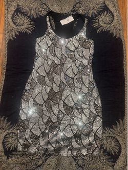 Sparkly from front dress