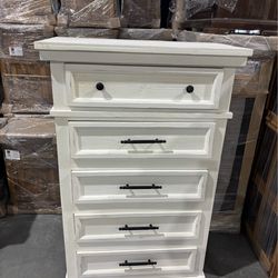 5 drawer chest white