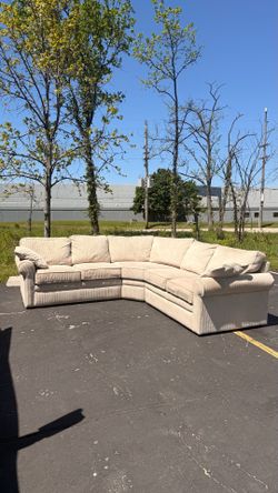 Large Beige Sectional Couch