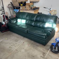 Money Green Leather Sofa