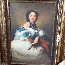 Oil Painting On Canvas Big Frame Lady EropeanWall Painting 