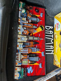 LEGO Batman build, LEGO Batman tumbler, LEGO Batman adidas shoe, and LEGO marvel