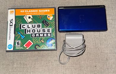 BLUE NINTENDO DS LITE HANDHELD CONSOLE WITH VIDEO GAME & CHARGER