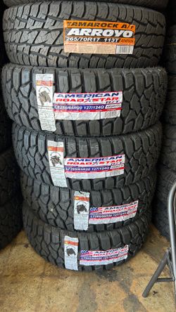 LT 285/65r20 American Roadstar R/T Set of 4 new tires includes installation and balance