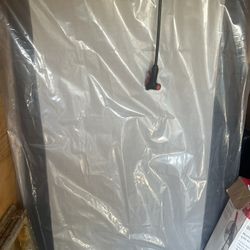 Bed, Lamp, Box, Microwave 