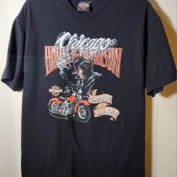 HARLEY DAVIDSON MOTORCYCLES CHICAGO ILLINOIS GANGSTER MOBSTER T-SHIRT SIZE LARGE