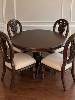 Dining room table and China