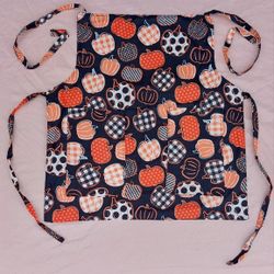 Kids Reversible Black/Pumpkin Apron-Handmade-Ages 2-4