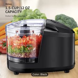 Yabano Mini Food Chopper – 1.5-Cup, One-Touch, Stainless Blades, Black