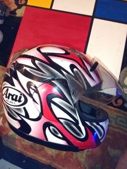 Arai 02 vintage rare Quantum series helmet white red tribal flame colorway other helmets also