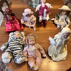 Seven Porcelain Baby Dolls