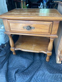 One Wooden side table with Draw