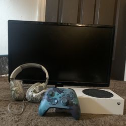 XBOX SERIES S / ASUS MONITOR / WIRED TURTLE BEACH / ORIGINAL XBOX CONTROLLER 